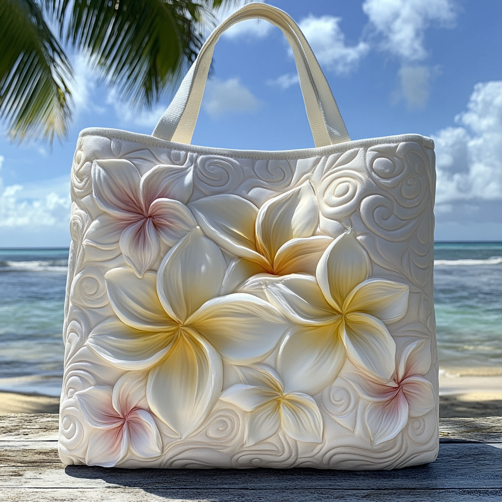 Ocean Blossom Quilted Tote Bag NCU0VL2761