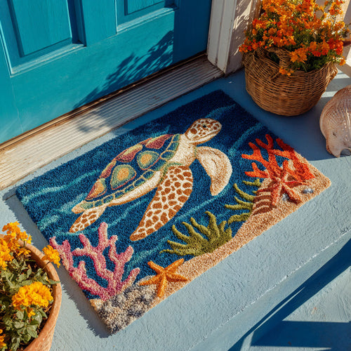Ocean Blossom Turtle Doormat NCU0PT9316