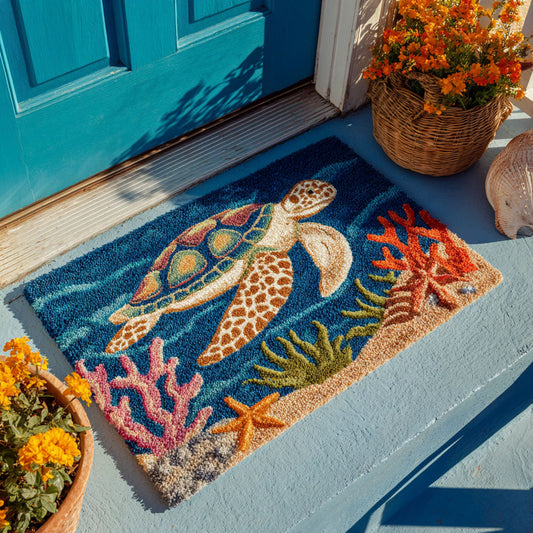Ocean Blossom Turtle Doormat NCU0PT9316