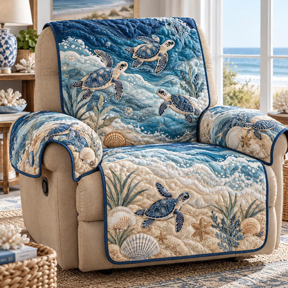Ocean Blue Turtle Quilted Sofa Cover NCU0DV10348