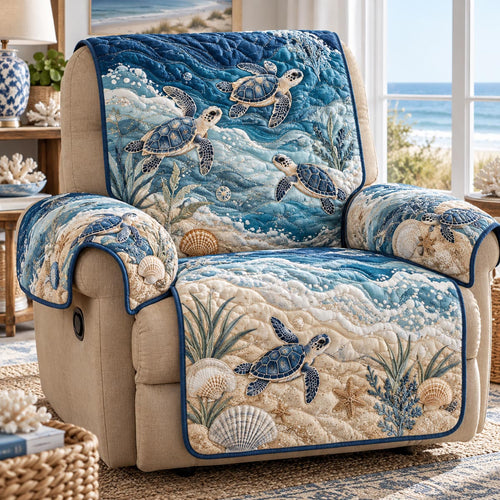 Ocean Blue Turtle Quilted Sofa Cover NCU0DV10348