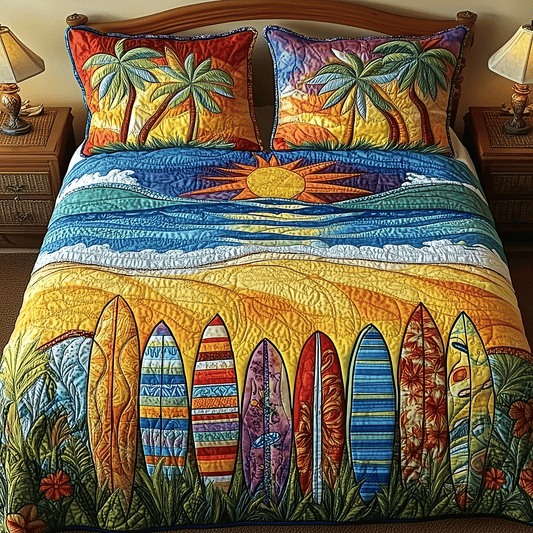 Ocean Board Bliss Quilted Bedding Set NCU0TH2623