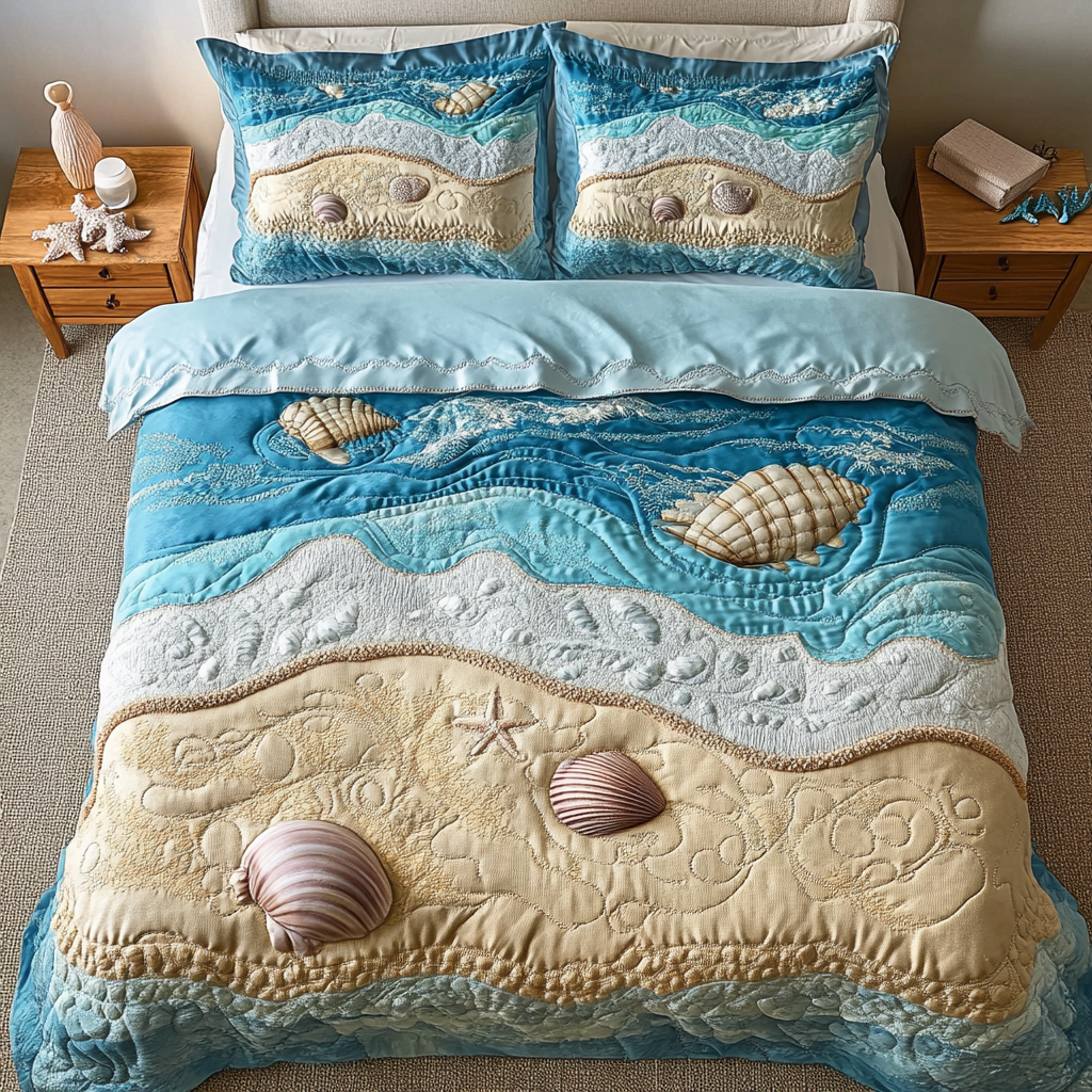 Ocean Breeze 3-Piece Quilted Bedding Set NCU0DK5266