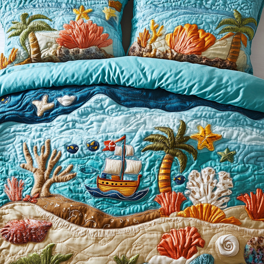 Ocean Breeze 3-Piece Quilted Bedding Set NCU0DK7912