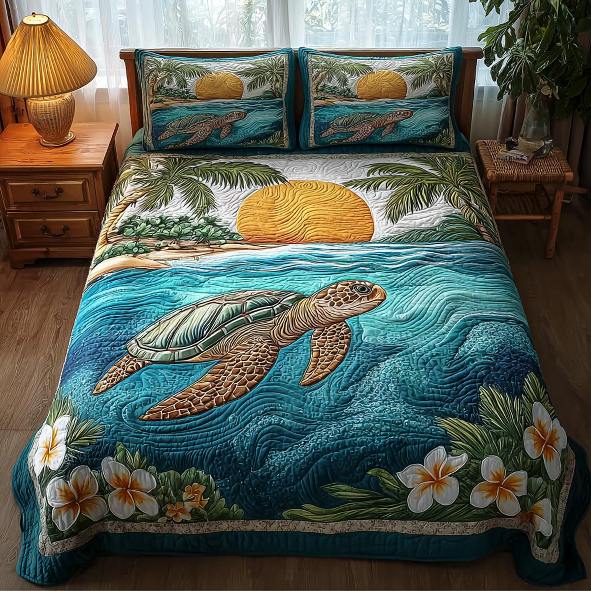 Ocean Breeze 3-Piece Quilted Bedding Set NCU0DV9458