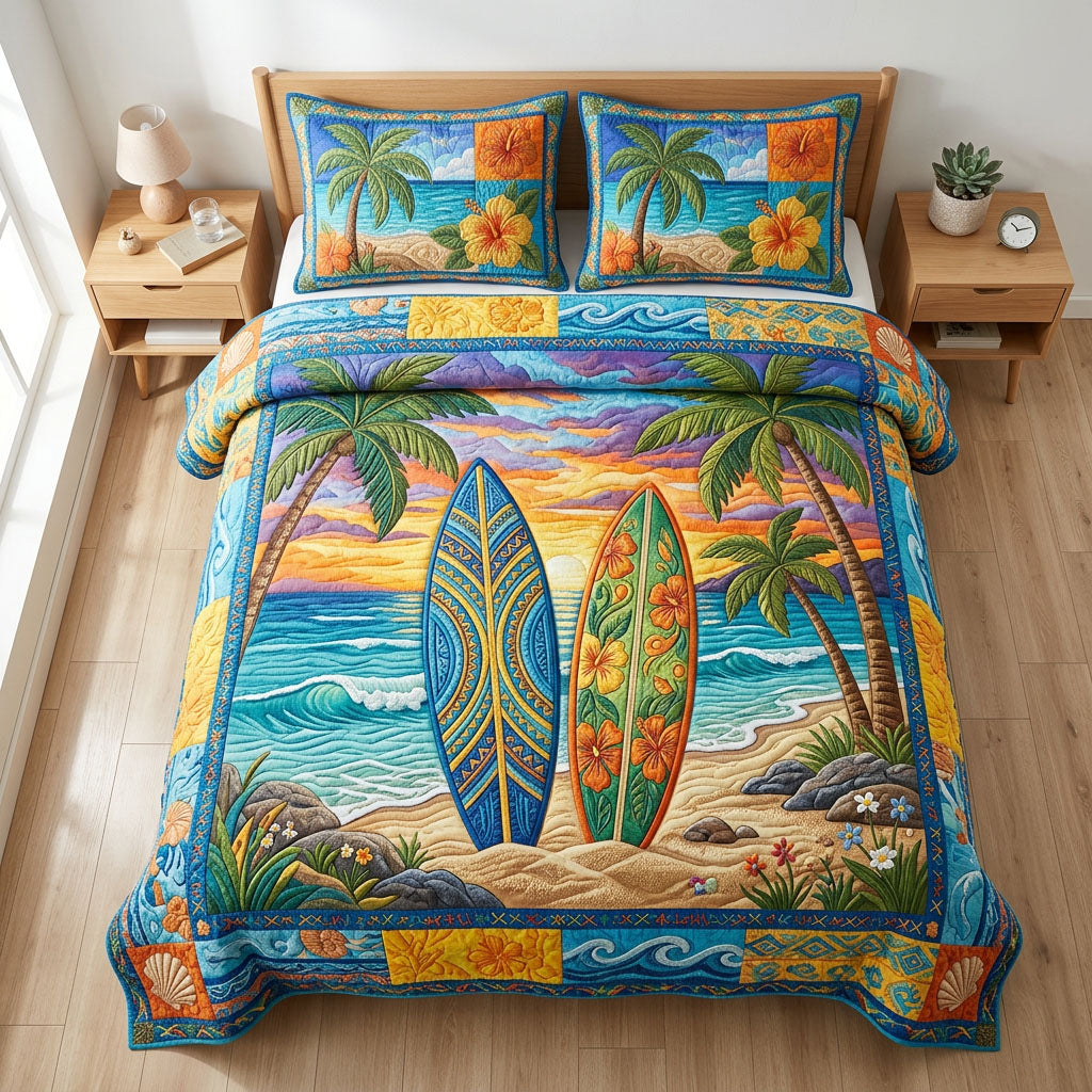 Summer 3-Piece Quilted Bedding Set NCU0VT379