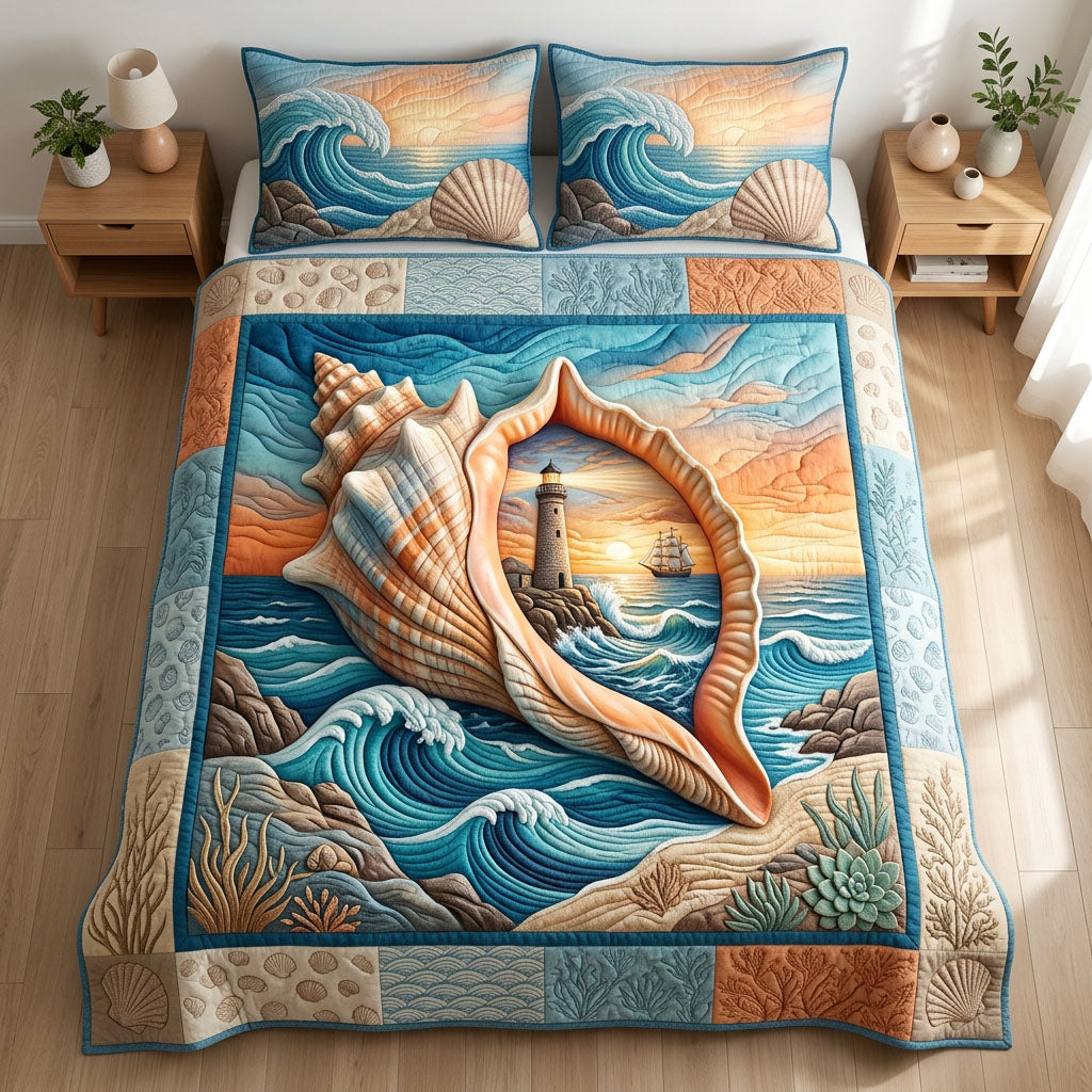 Ocean Breeze 3-Piece Quilted Bedding Set NCU0TD2665