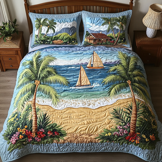 Ocean Breeze 3-Piece Quilted Bedding Set NCU0VH4001