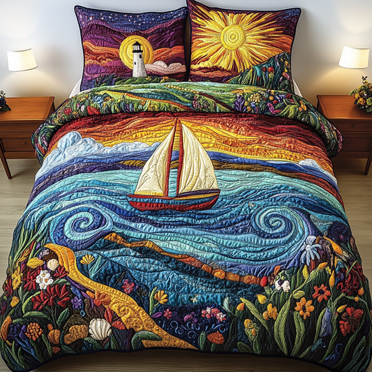Ocean Breeze 3-Piece Quilted Bedding Set NCU0VL1357