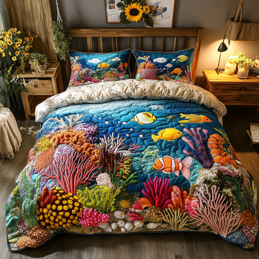 Ocean Breeze 3-Piece Quilted Bedding Set NCU0VL1620