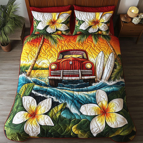 Ocean Breeze Car 3-Piece Quilted Bedding Set NCU0NT6937