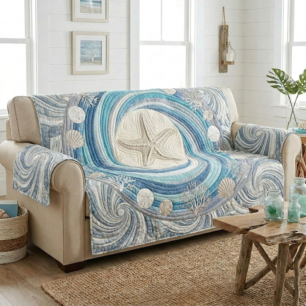 Ocean Breeze Haven Quilted Sofa Cover NCU0PT11791