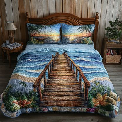 Ocean Breeze Horizon 3-Piece Quilted Bedding Set NCU0PT5894