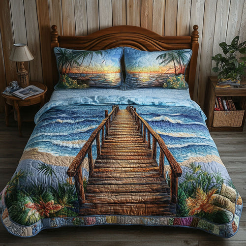 Ocean Breeze Horizon 3-Piece Quilted Bedding Set NCU0PT5894