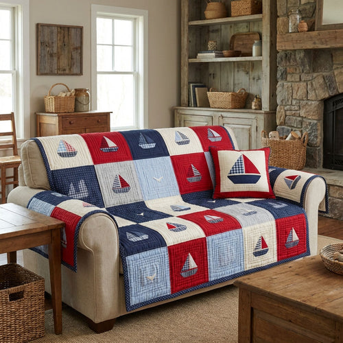 Ocean Breeze Quilted Sofa Cover NCU0DK12147