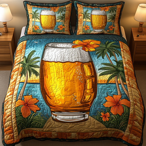 Ocean Cheers 3-Piece Quilted Bedding Set NCU0VL1976
