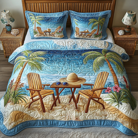 Ocean Chill 3-Piece Quilted Bedding Set NCU0VL2341