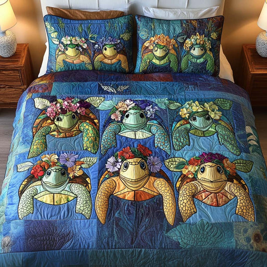 Ocean Companions 3-Piece Quilted Bedding Set NCU0NT2158