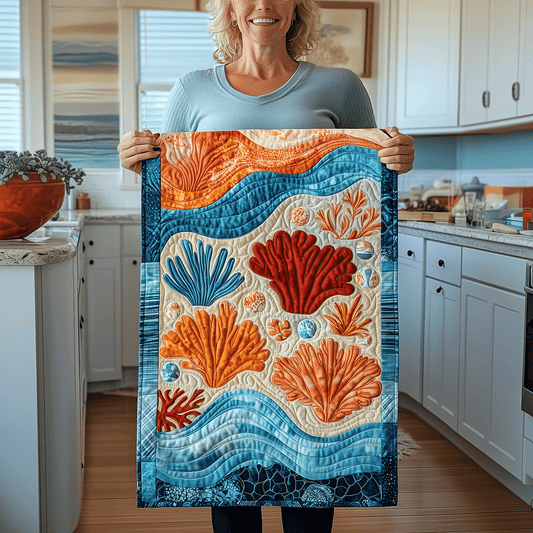 Ocean Coral Quilted Table Runner NCU0TH2679