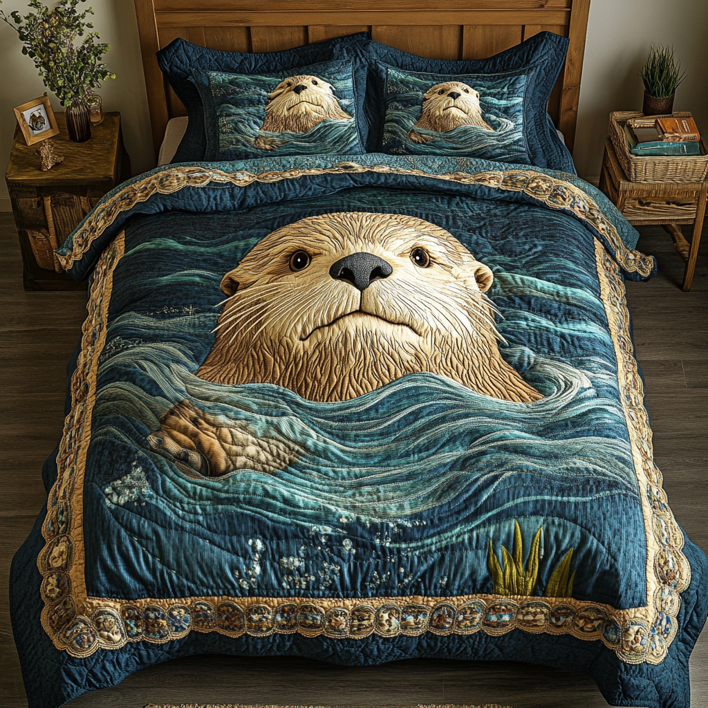 Ocean Cuddles 3-Piece Quilted Bedding Set NCU0DK5826