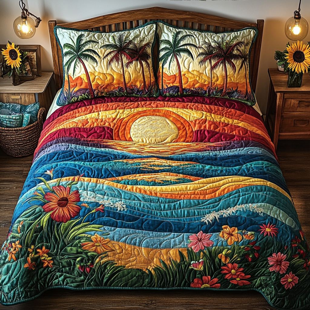 Ocean Dream 3-Piece Quilted Bedding Set NCU0VL1820