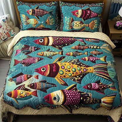 Ocean Dreams 3-Piece Quilted Bedding Set NCU0VH1586