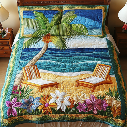 Ocean Dreams 3-Piece Quilted Bedding Set NCU0VH5018
