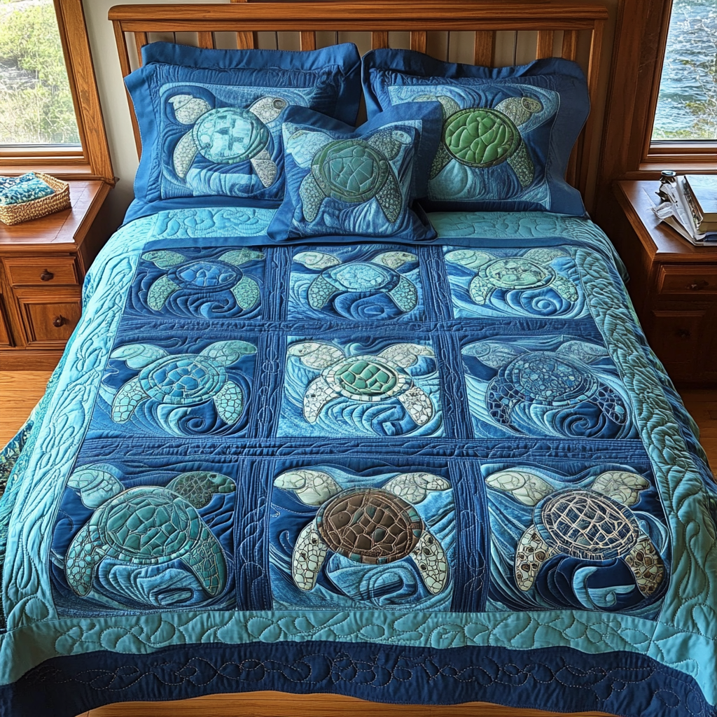 Ocean Dreams 3-Piece Quilted Bedding Set NCU0DV1917