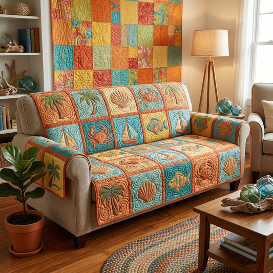 Ocean Drift Quilted Sofa Cover NCU0TD2681