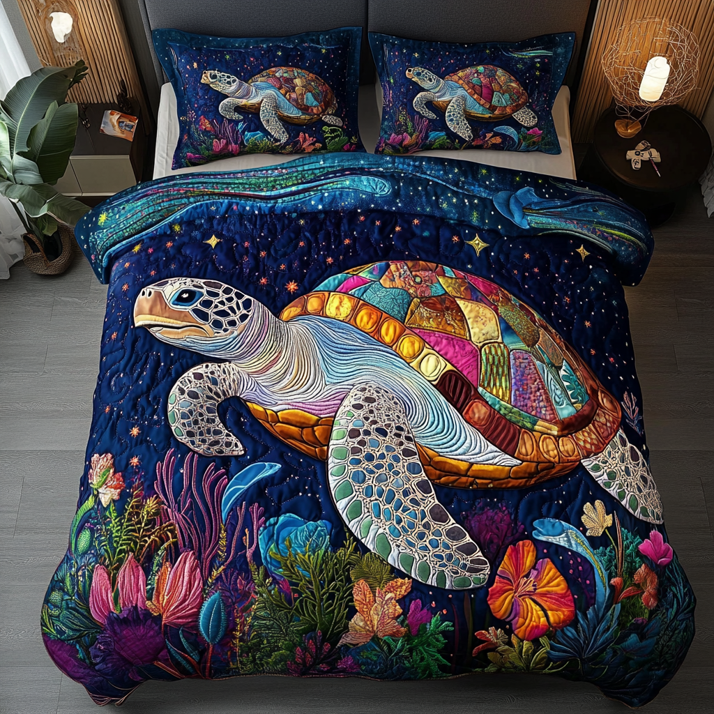 Ocean Drifter 3-Piece Quilted Bedding Set NCU0DK5014