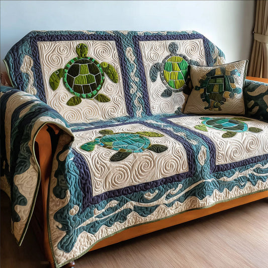 Ocean Echo Quilted Sofa Cover NCU0PT9708