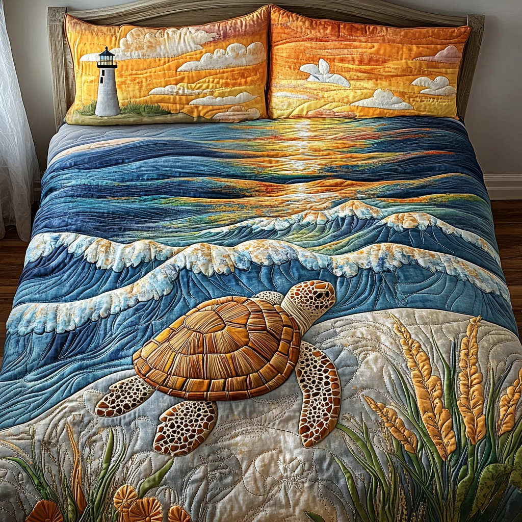 Ocean Embrace 3-Piece Quilted Bedding Set NCU0DV5626
