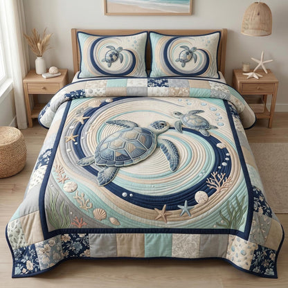 Ocean Embrace 3-Piece Quilted Bedding Set NCU0DV9781
