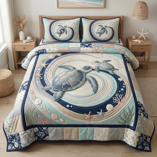 Ocean Embrace 3-Piece Quilted Bedding Set NCU0DV9781