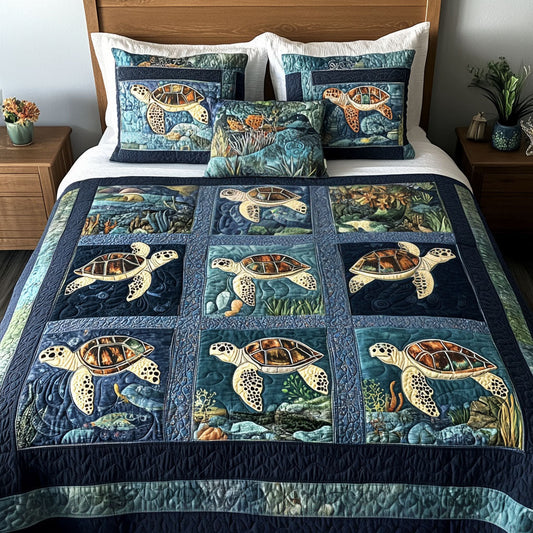 Ocean Embrace 3-Piece Quilted Bedding Set NCU0PT2403