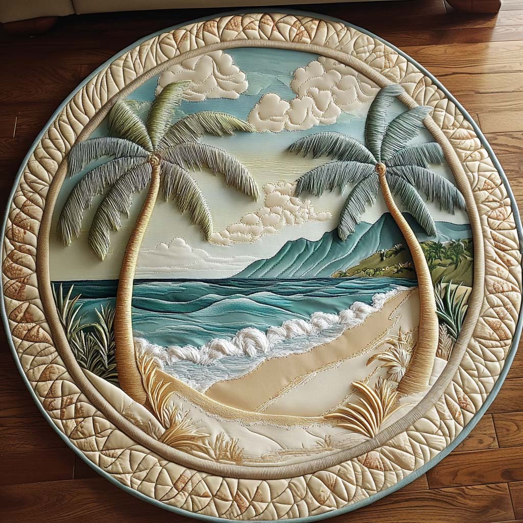Ocean Embrace Quilted Round Mat NCU0NT7480
