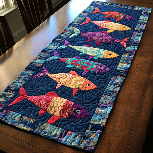 Ocean Fish Quilted Table Runner NCU0DK7732