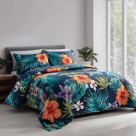 Ocean Flora 3-Piece Quilted Bedding Set NCU0VL3434