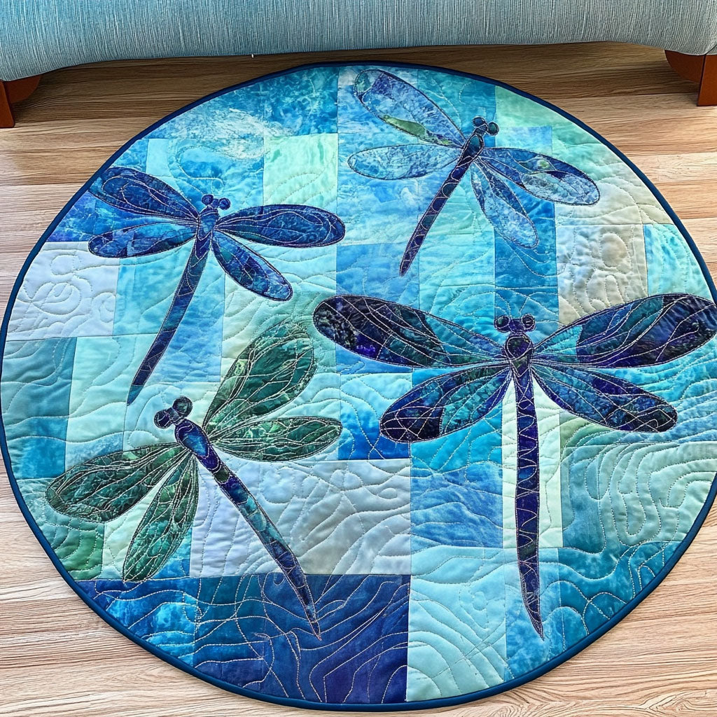 Ocean Flutter Quilted Round Mat NCU0NT5050