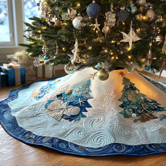 Ocean Frost Noel Christmas Quilted Tree Skirt NCU0PT10076