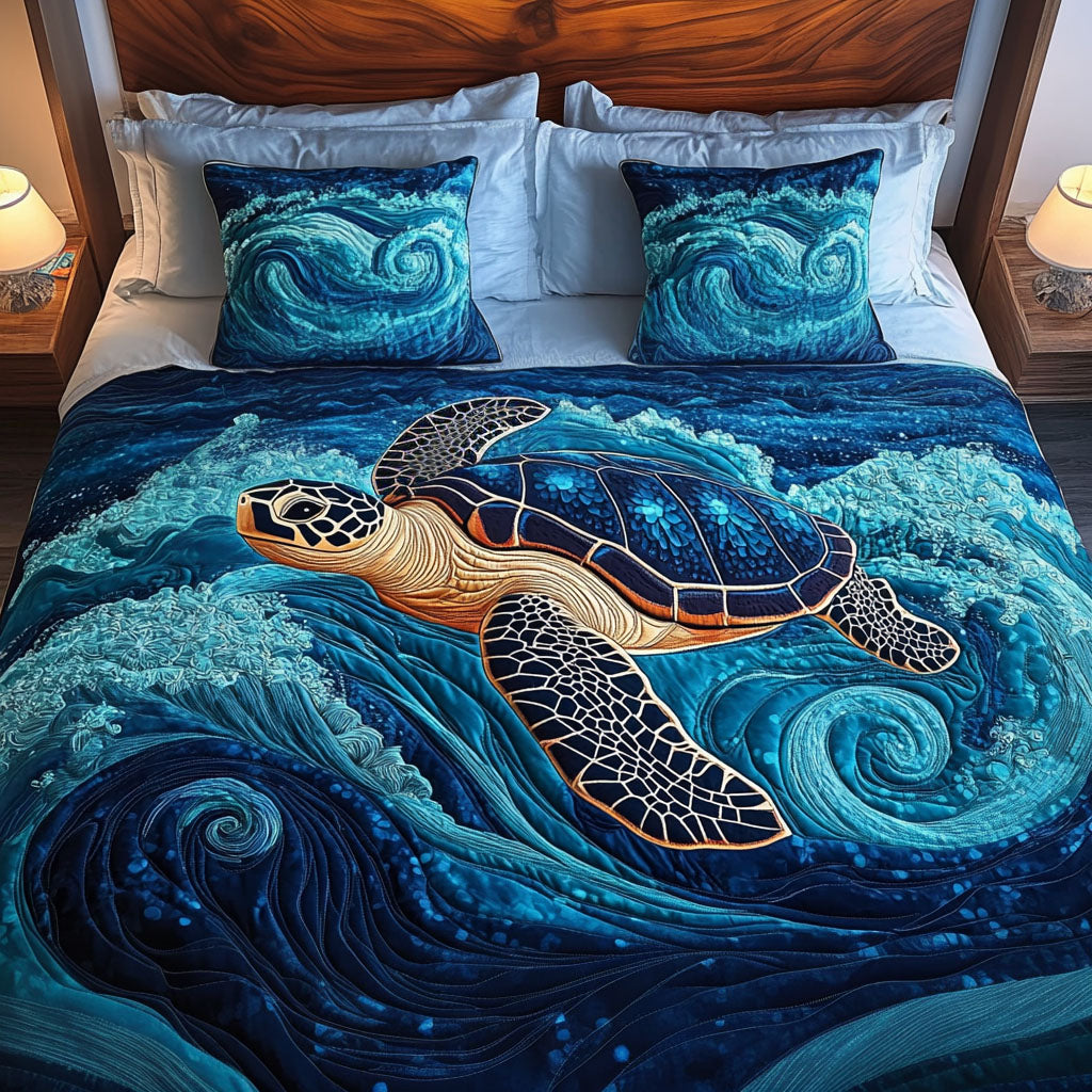 Ocean Glide 3-Piece Quilted Bedding Set NCU0NT3585
