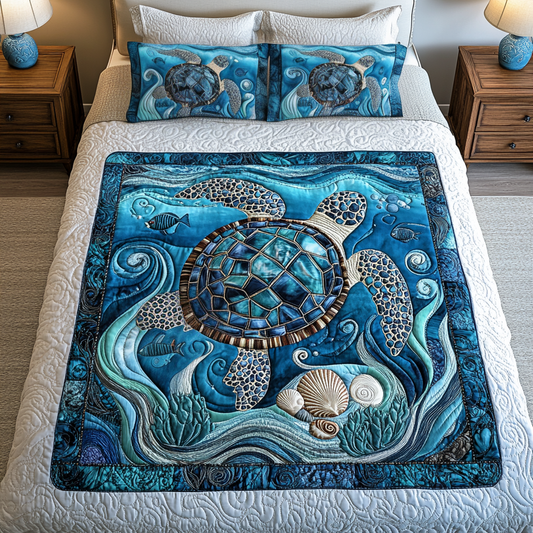 Ocean Glide 3-Piece Quilted Bedding Set NCU0VH1086