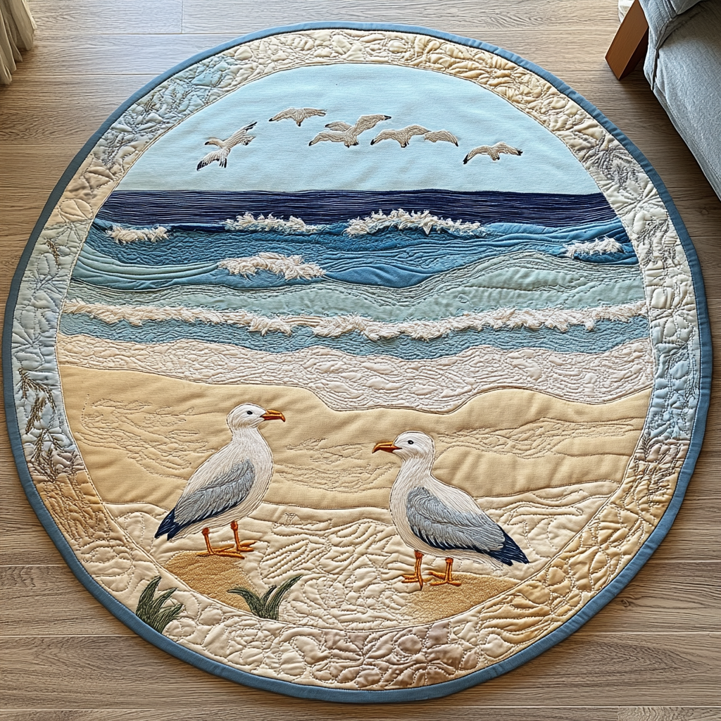 Ocean Glide Quilted Round Mat NCU0DK6748