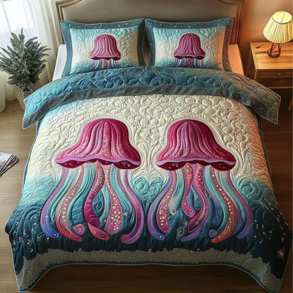 Ocean Glow 3-Piece Quilted Bedding Set NCU0DK6286