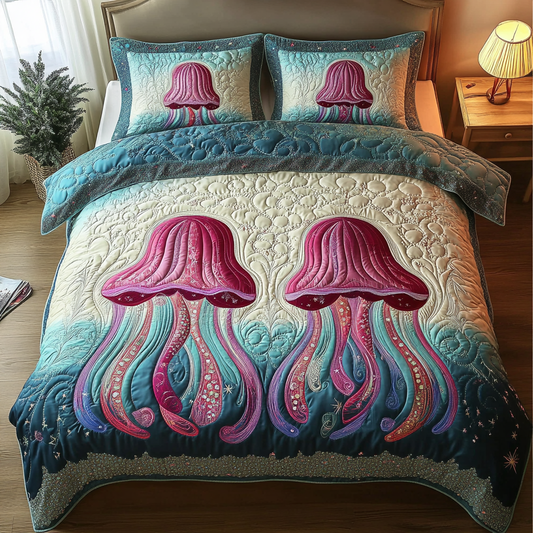 Ocean Glow 3-Piece Quilted Bedding Set NCU0DK6286