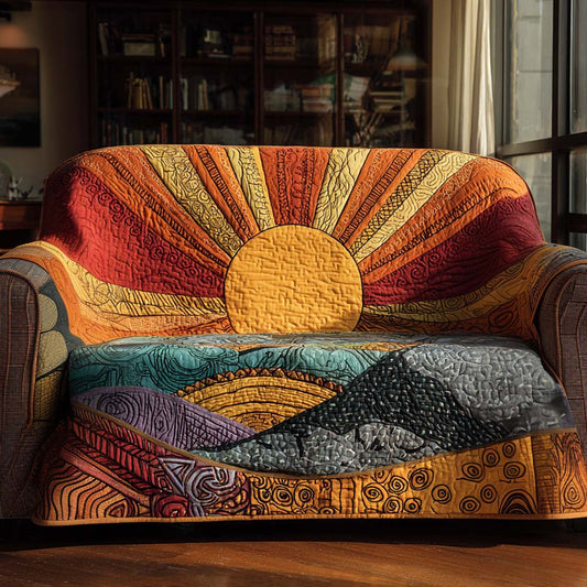Ocean Glow Sunburst Quilted Sofa Cover NCU0XD2059