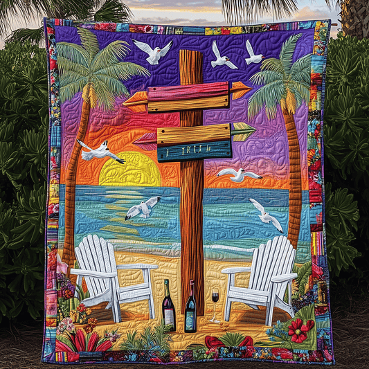 Ocean Golden Hour Quilted Blanket NCU0TH2676