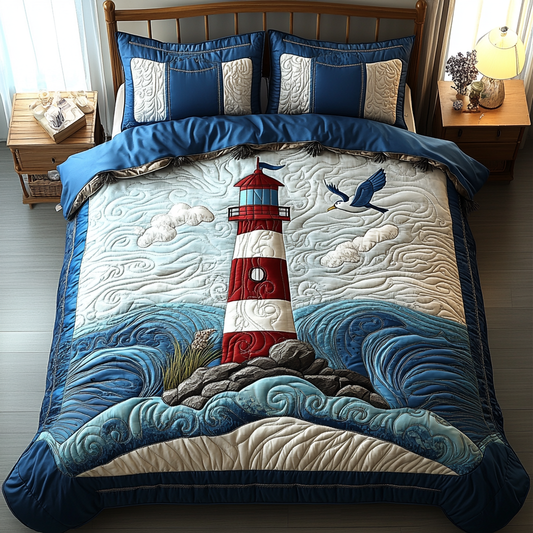 Ocean Guide 3-Piece Quilted Bedding Set NCU0DK7087