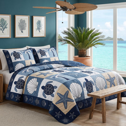 Ocean Haven 3-Piece Quilted Bedding Set NCU0TD2848