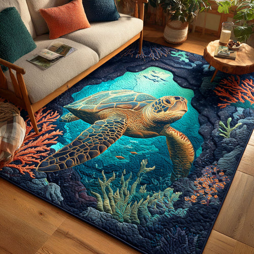 Ocean Heart Turtle Area Rug NCU0TD979